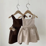 Corduroy Apron Dress - Chocolate