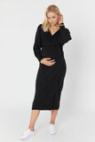 Knit Wrap Dress (Black)