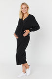 Knit Wrap Dress (Black)