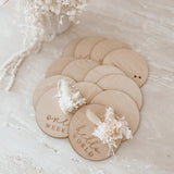 Dried Floral Wooden Baby Milestone Collection - Set of 14 - 10cm