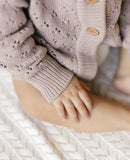 Dusty Lilac Knit Baby Cardigan