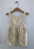 Corduroy Apron Dress - Cream
