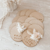 Dried Floral Wooden Baby Milestone Collection - Set of 14 - 10cm