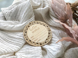 Hello World Rattan Birth Announcement Plaque