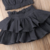 Cotton Crop & Skirt Set