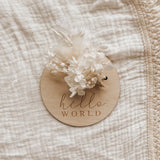 Dried Floral Wooden Baby Milestone Collection - Set of 14 - 10cm