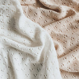 Heirloom Pointelle Knit Blanket - 100% Cotton - Vanilla