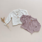 Dusty Lilac Knit Baby Cardigan
