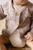 Dusty Lilac Knit Baby Cardigan