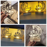 Eid Mubarak Wooden Light