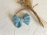 Cashmere Hair Bow Clip - Blue