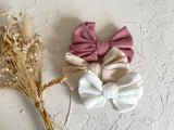 Cashmere Hair Bow Clip - Ivory