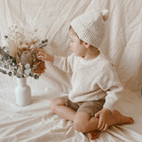 Mini Knit Beanie - Oatmeal Sprinkle