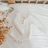 Long Sleeved Knit Romper - Milk