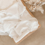 Lace Trim Swaddle Blanket - Milk