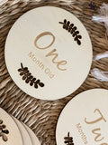 Baby Milestone Plaques Set - Leaf