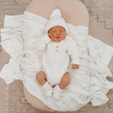 Newborn Knit Bonnet & Booties - White