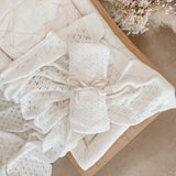 Heirloom Pointelle Knit Blanket - 100% Cotton - Vanilla