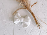Cashmere Hair Bow Clip - White