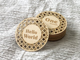 Rattan Milestones Plaques Set